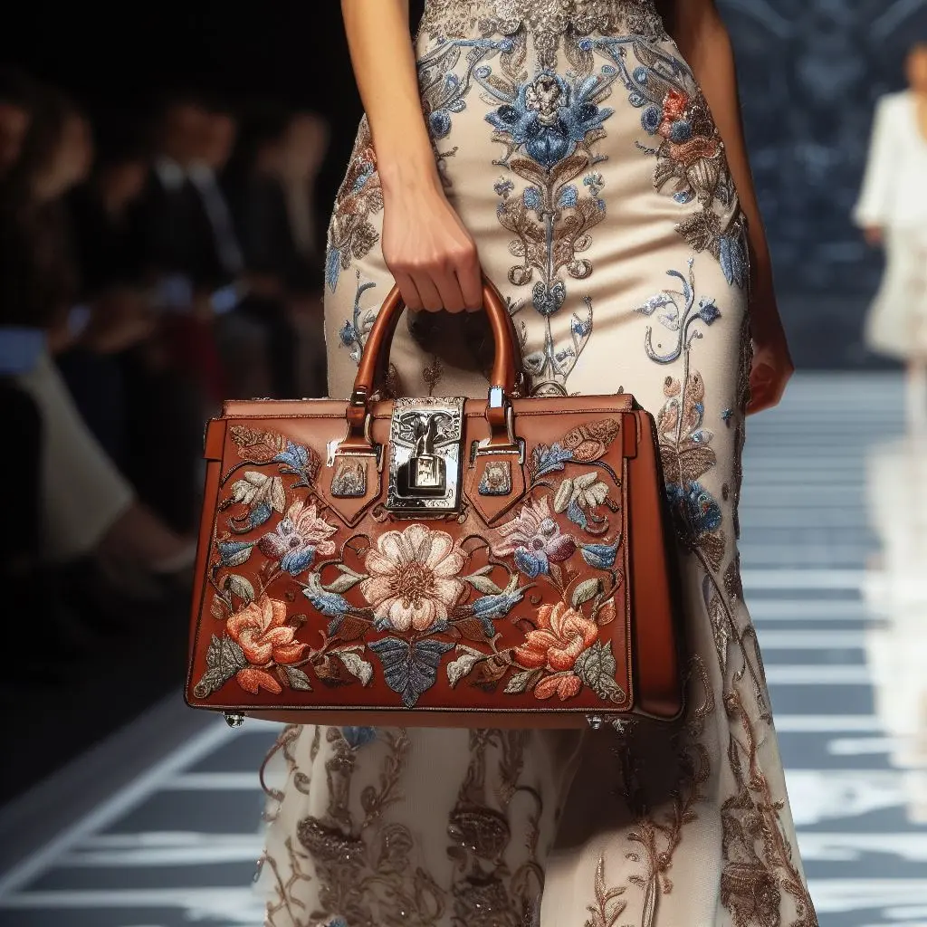 Carrying a Fashionable Handbag on the Catwalk