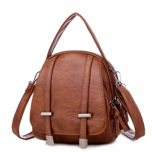 Vegan Leather Vintage Style Top-Handle Bag
