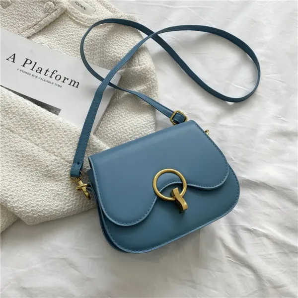 Vegan Leather Classic Flap Front Saddle Bag 8