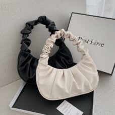 Crimped Vegan Leather Cloud Shoulder Bag 1