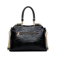 Genuine Leather Alligator Skin Embossed Tote 2