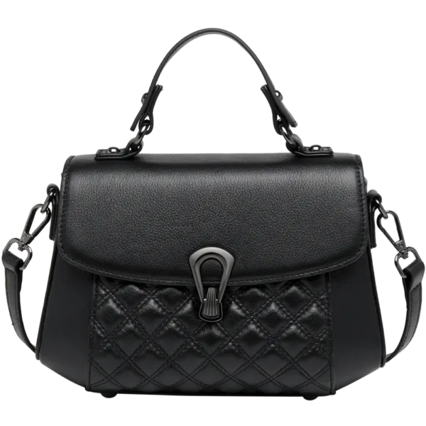 Genuine Leather Quilted Elegance Flap Bag 6