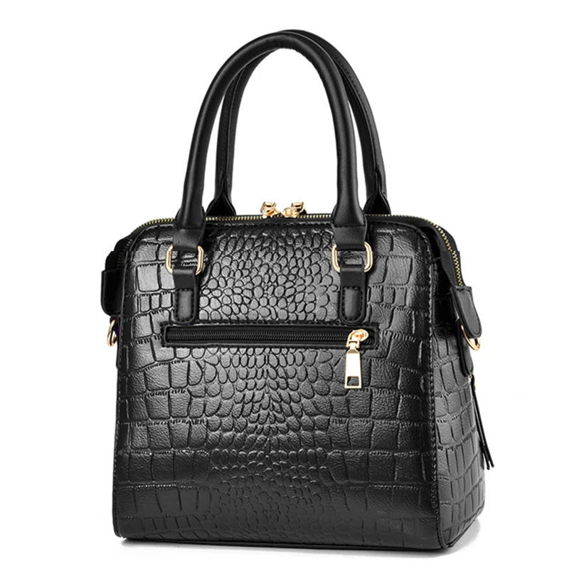 Vegan Leather Crocodile Pattern Tote 3