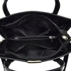 Vegan Leather Glossy Gator Skin Embossed Tote 5