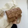 Vegan Leather Quilted Cube Flap Bag 2