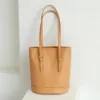 Genuine Leather Classic Commuter Bucket Bag 1