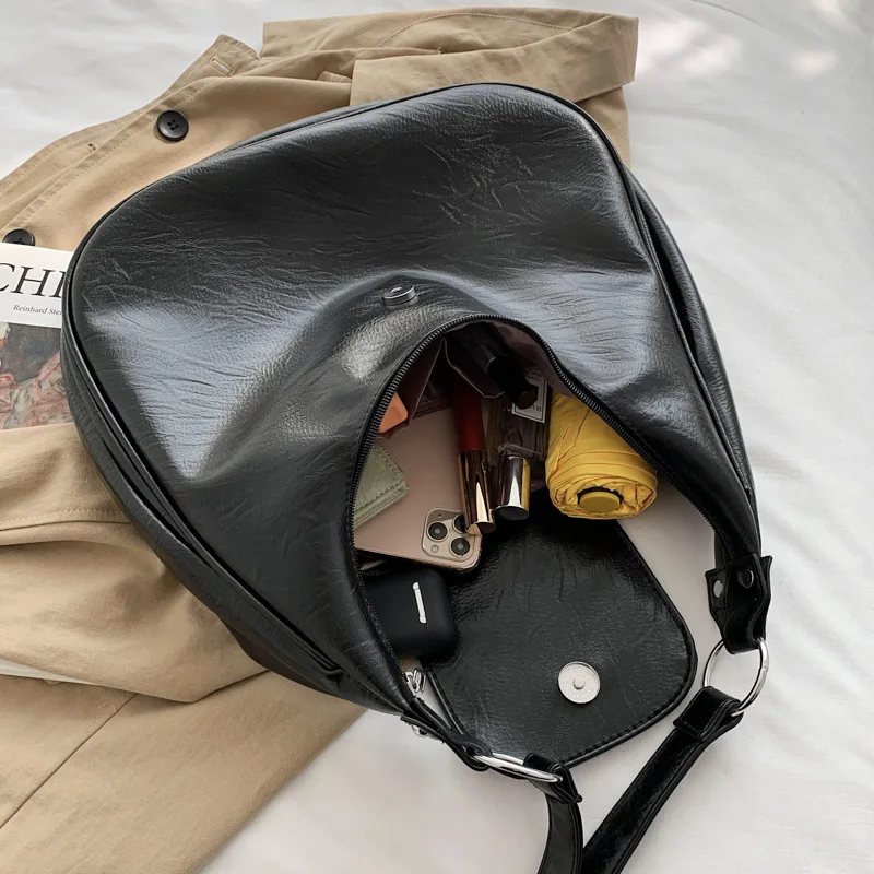 Vegan Leather Urban Chic Crescent Hobo Bag 4