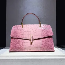 Genuine Leather Vibrant Croc Carryall Flap Bag 1