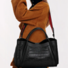 Genuine Leather Croc Midnight Elegance Tote 4