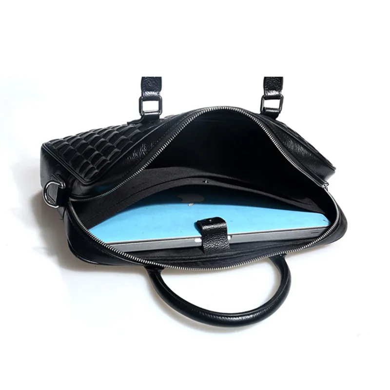 Genuine Leather Geometric Savvy Laptop Bag 5