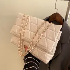 Vegan Leather Triangle Pattern Flap Bag 5