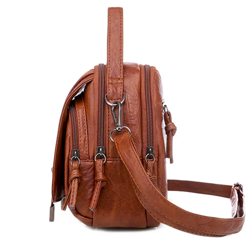 Vegan Leather Vintage Style Top-Handle Bag 2