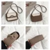 Vegan Leather Minimalist Two-Tone Flap Bag 2