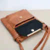 Vegan Leather Zipper & Flap Pocket Sling Bag 5