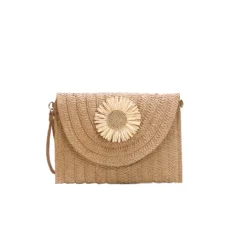 Straw Vibrant Knit Envelope Bag 15