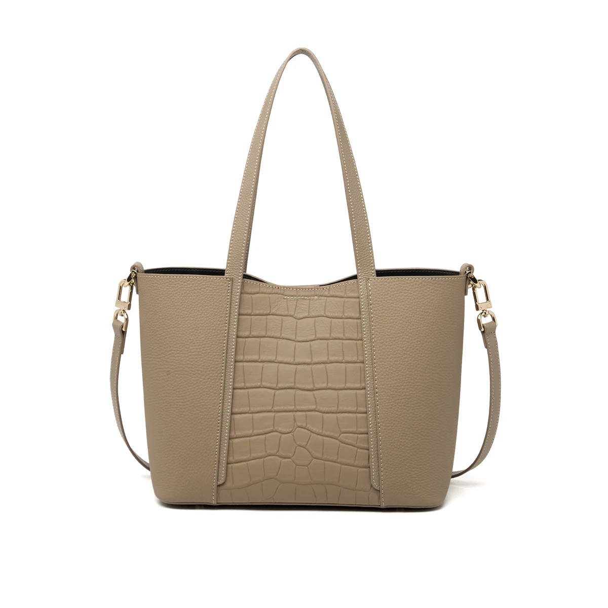 Genuine Leather Chic Croc-Embossed Tote 2