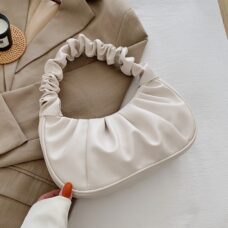 Crimped Vegan Leather Cloud Shoulder Bag 12