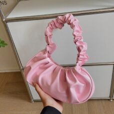 Crimped Vegan Leather Cloud Shoulder Bag 11