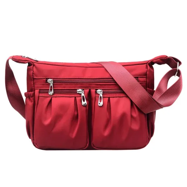 Nylon Multi-Zipper Pocket Sling Bag 8