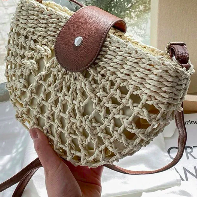 Straw Weave Eco-Chic Sling Bag 1