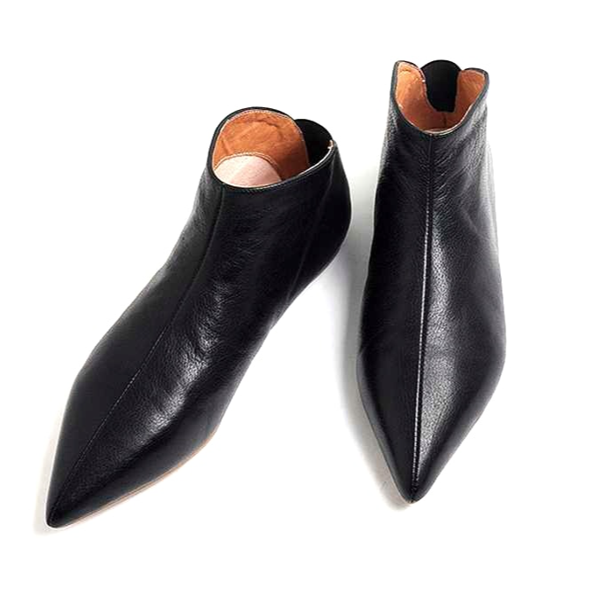 Krazing Pot Big Size Full Grain Leather Soft Winter Spring Shoes Modern Girl Pointed Toe Slip on Flats Office Lady Pregnant Shoe