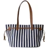 Canvas Large Capacity Striped Tote 1