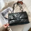 Vegan Leather Quilted Flap with Sleek Chain Strap 2