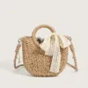 Straw Country Chic Knitted Bucket Handbag 1