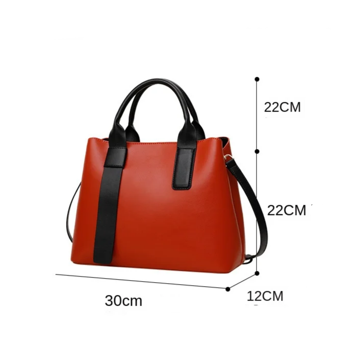 Genuine Leather Classic Clean Lines Tote 3