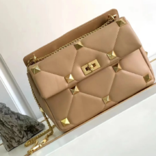 Genuine Leather Quilted Flap Bag