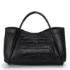 Genuine Leather Croc Midnight Elegance Tote 3