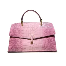 Genuine Leather Vibrant Croc Carryall Flap Bag 5