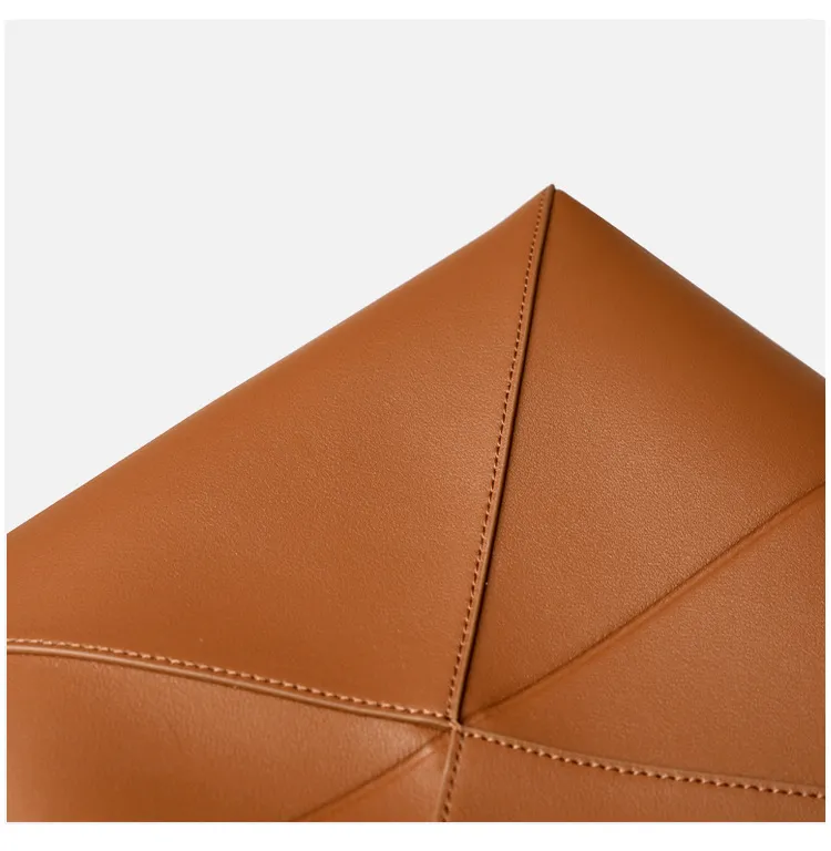 Genuine Leather Geometric Tote 4