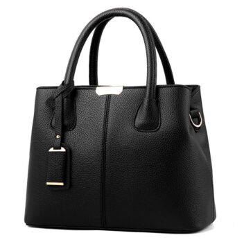 Lychee Pattern Top-handle PU Tote Bag with Pendant Zipper 10