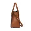 Genuine Leather Classic Checkered Charm Tote 3