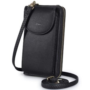 Vegan Leather RFID Blocking Crossbody Cell Phone Pouch & Wallet 1