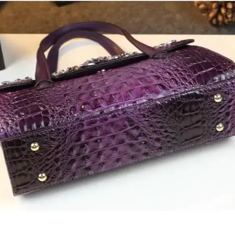 Genuine Leather Glamorous Gemstone Flap Bag 6