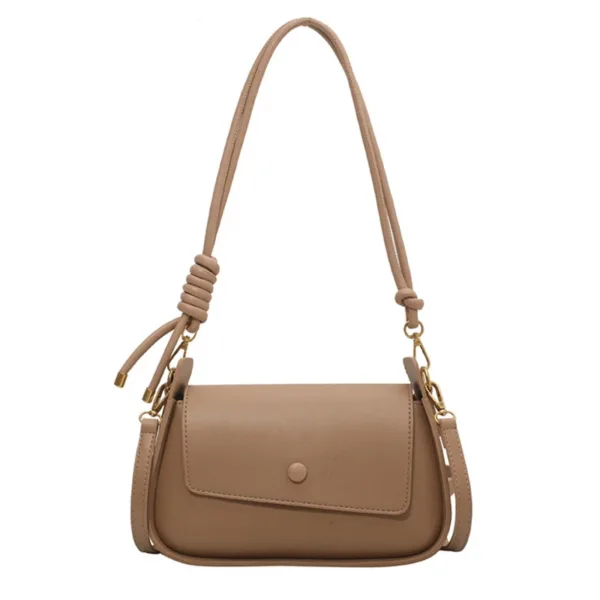 Vegan Leather Chic Stride Knot-Accent Flap Bag 5