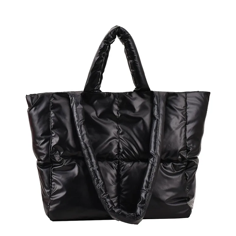 Nylon Glossy Quilted Tote Bag 6
