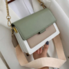 Vegan Leather Contrast Colour Flap Bag 1