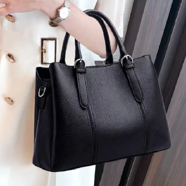 Genuine Leather Streamlined City Tote 2