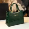 Genuine Leather Alligator Skin Quilted Tote 5