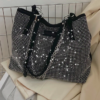 Vegan Leather Sparkle Polka-Dot Tote 1