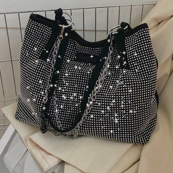 Vegan Leather Sparkle Polka-Dot Tote 1