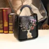 Genuine Leather Floral Deer Top Handle Bag 2