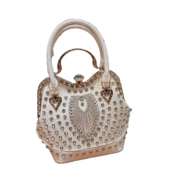 Genuine Leather Crystal Elegance Frame Bag 4