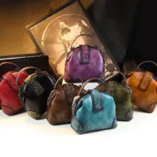 Genuine Leather Vintage Beauty Bucket Bag 4