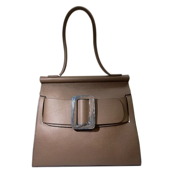 Genuine Leather Belt Flap Top-Handle Bag 6