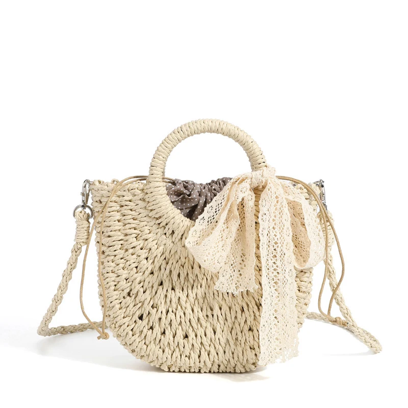 Straw Country Chic Knitted Bucket Handbag 21