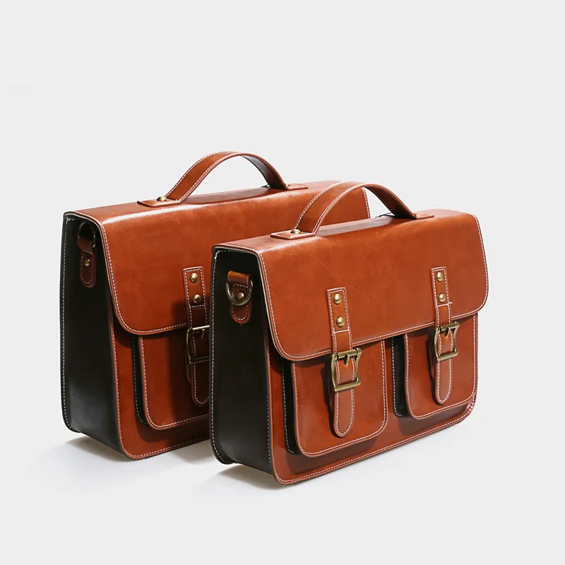 Genuine Leather Multi Pocket Satchel Bag 3